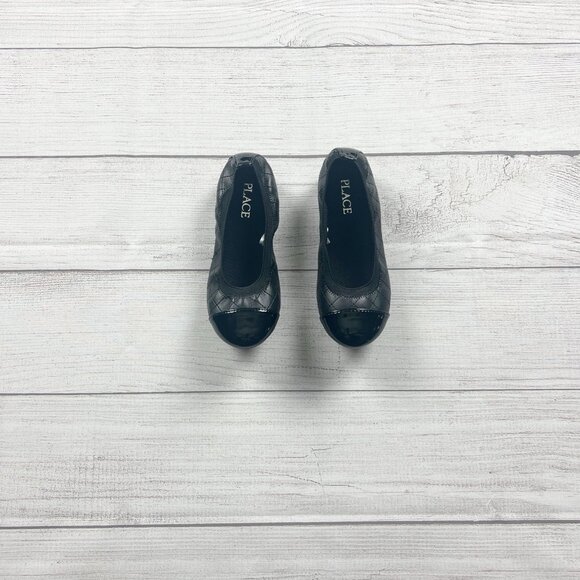 The Children's Place Other - The Children’s Place Black Quilted Girls Dress Shoes Slip On Ballet Flats 12